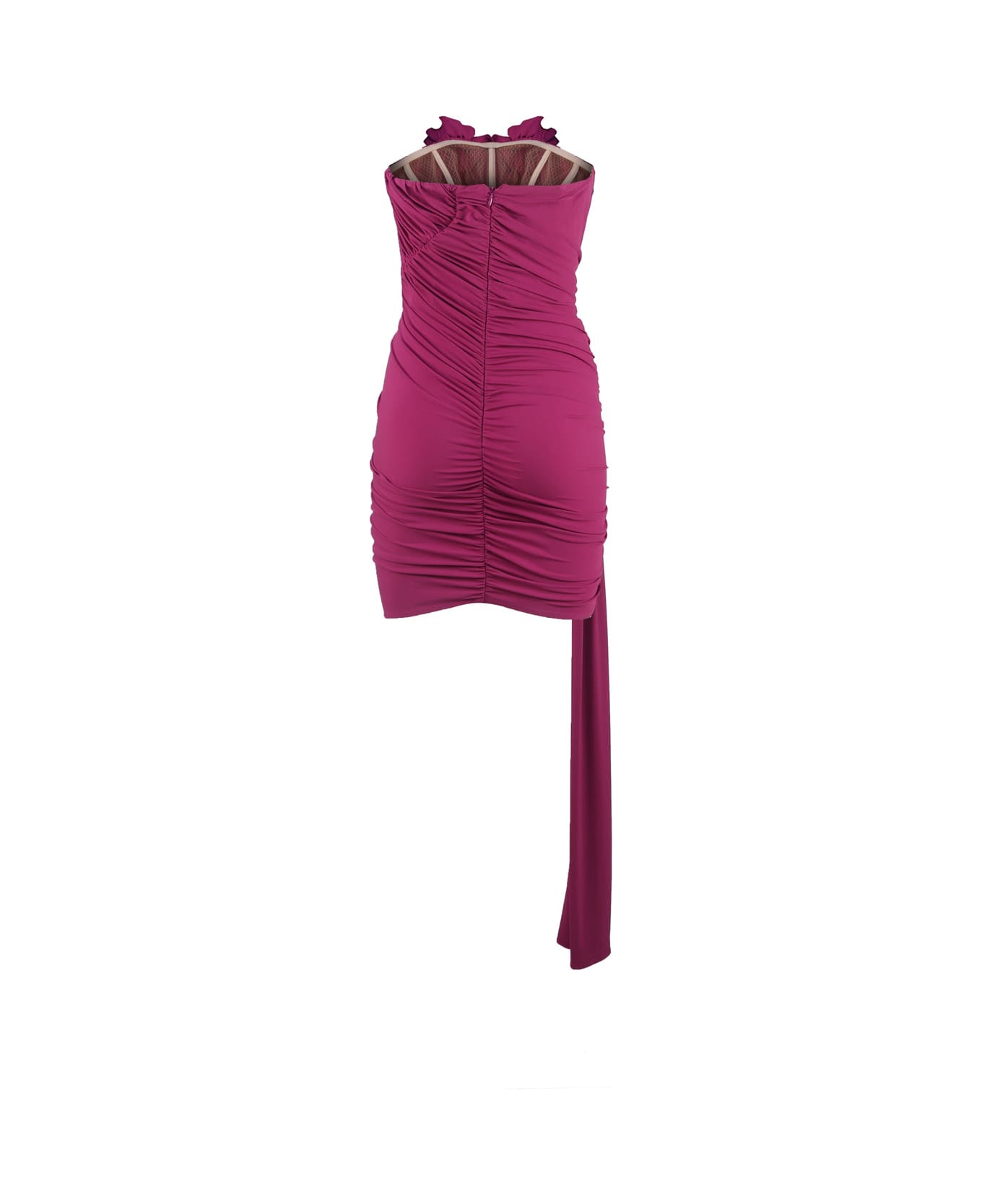 Magda Butrym Purple Strapless Jersey Sash Mini Dress - Violet