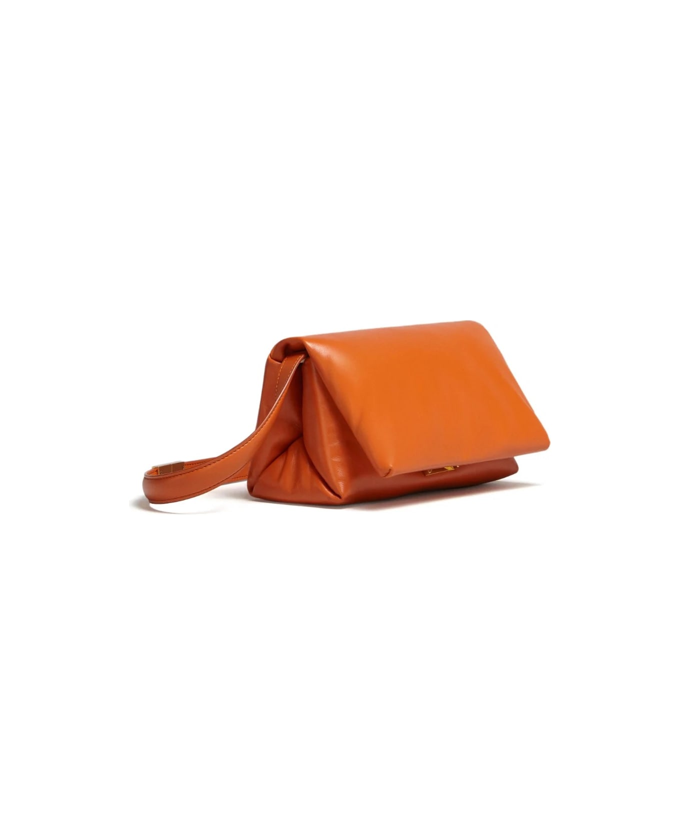 Marni Small Prisma Bag In Orange Leather - Arancione