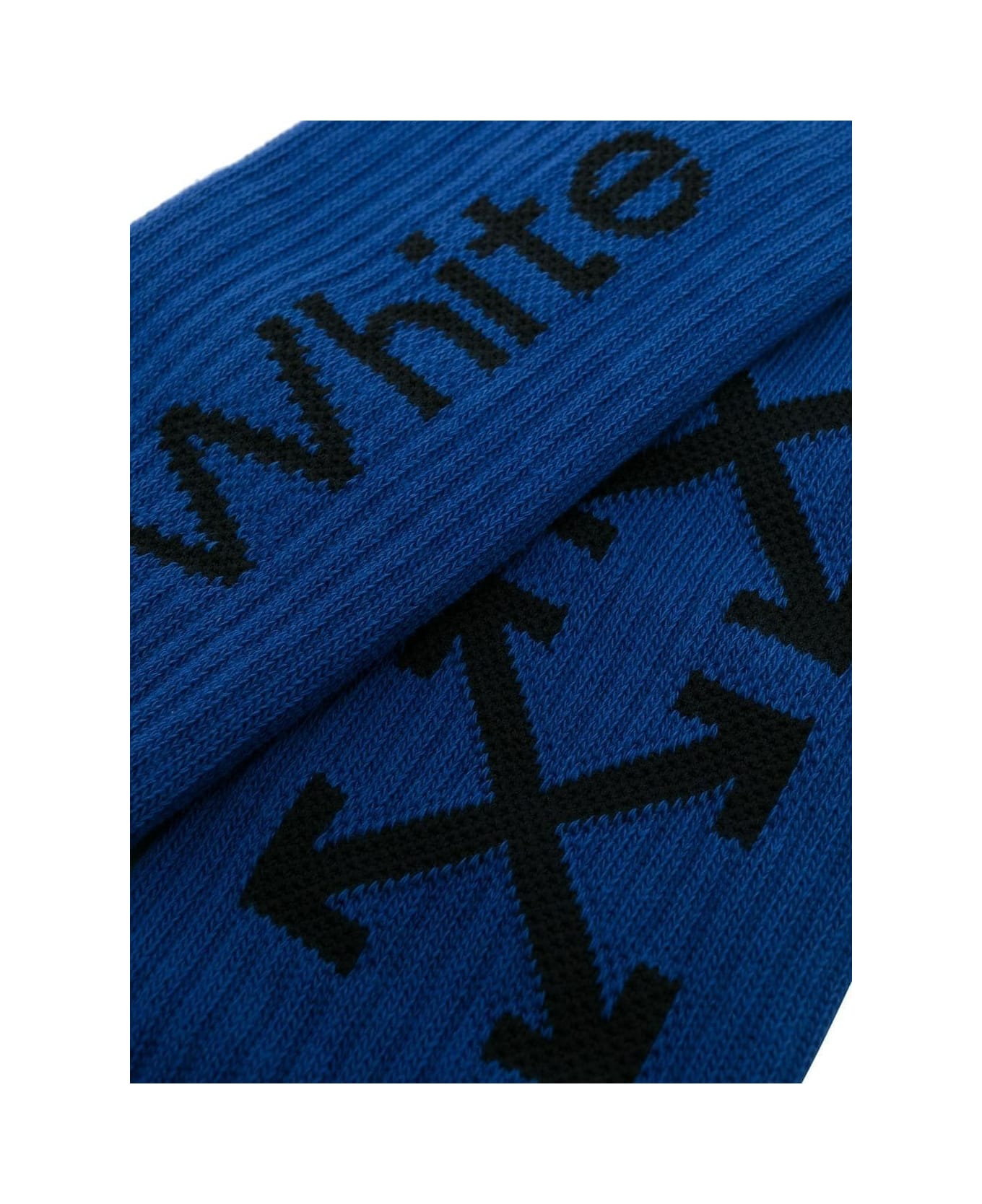 Off-White Man Blue Diag Helvetica Long Socks - Blu