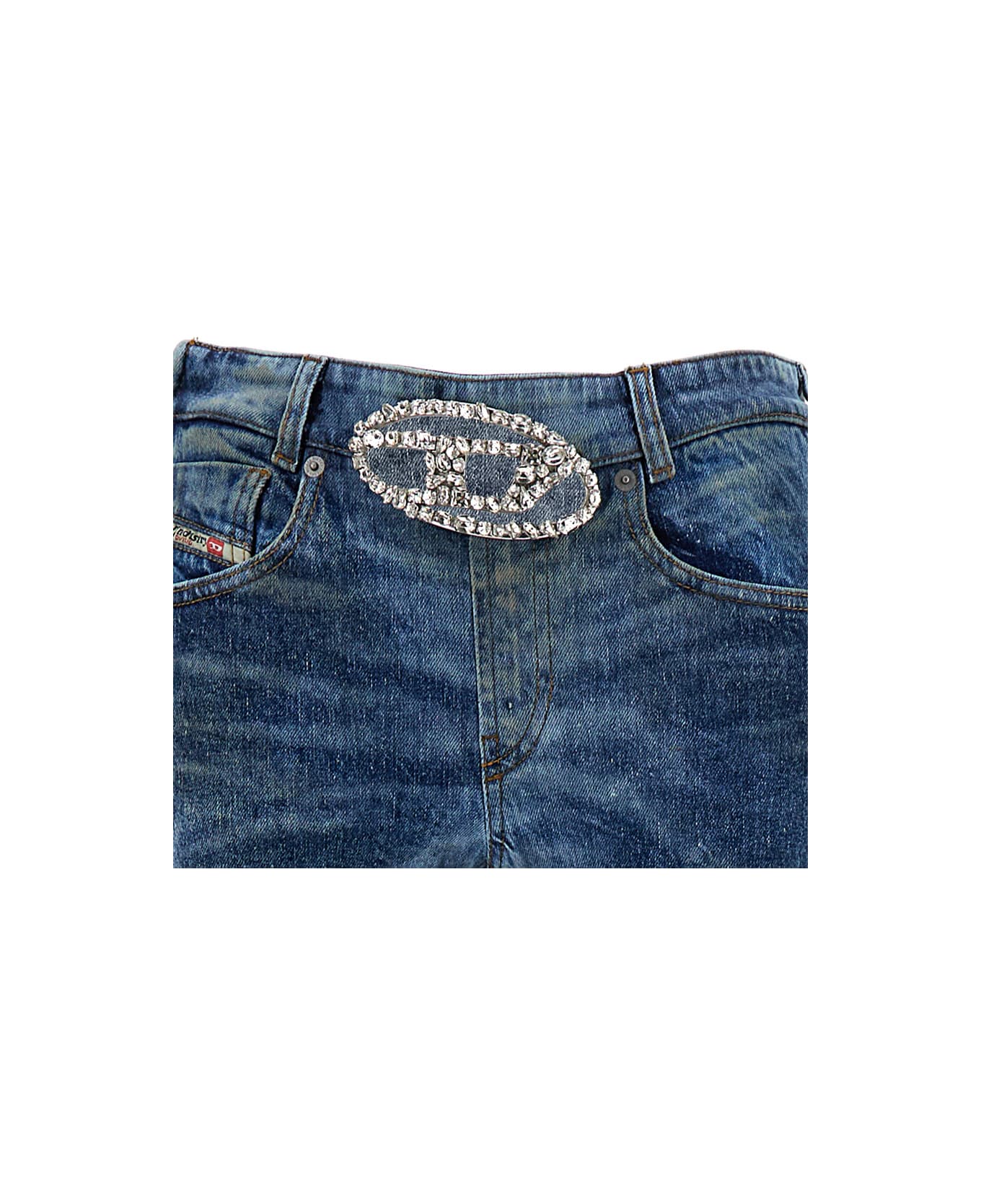 Diesel Blue Low Waist Flare Jeans In Cotton Blend Woman - Blu デニム