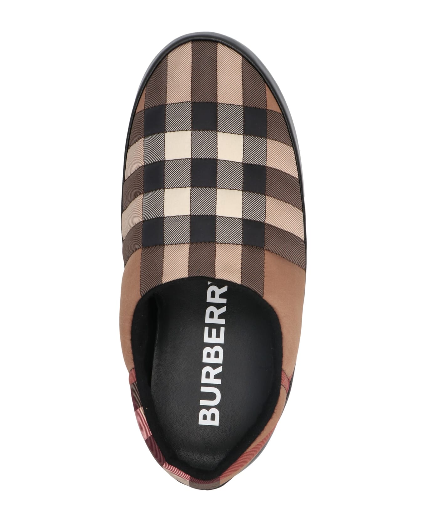 Burberry Check Slippers - Brown