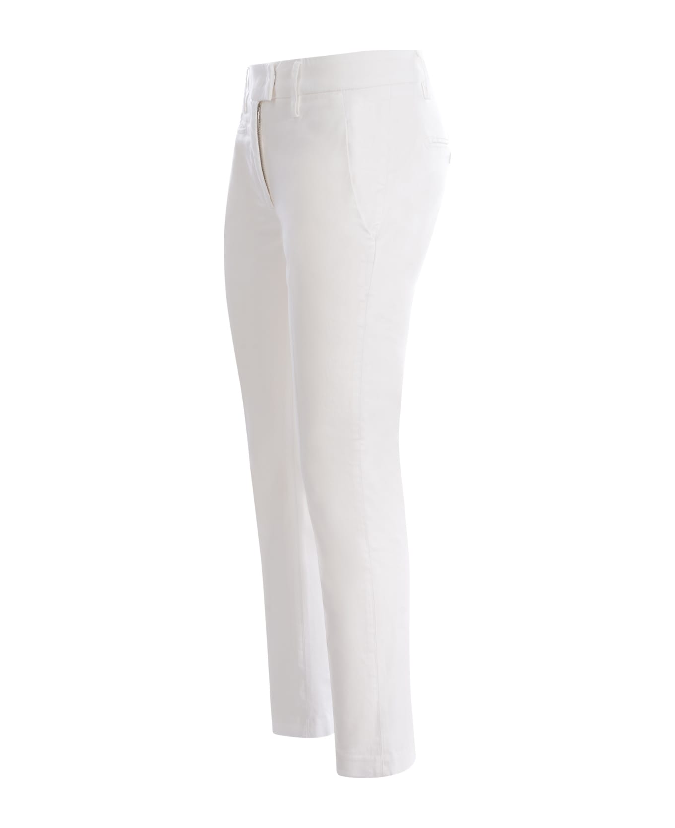 Dondup Trousers Dondup "perfect" In Stretch Cotton - Bianco