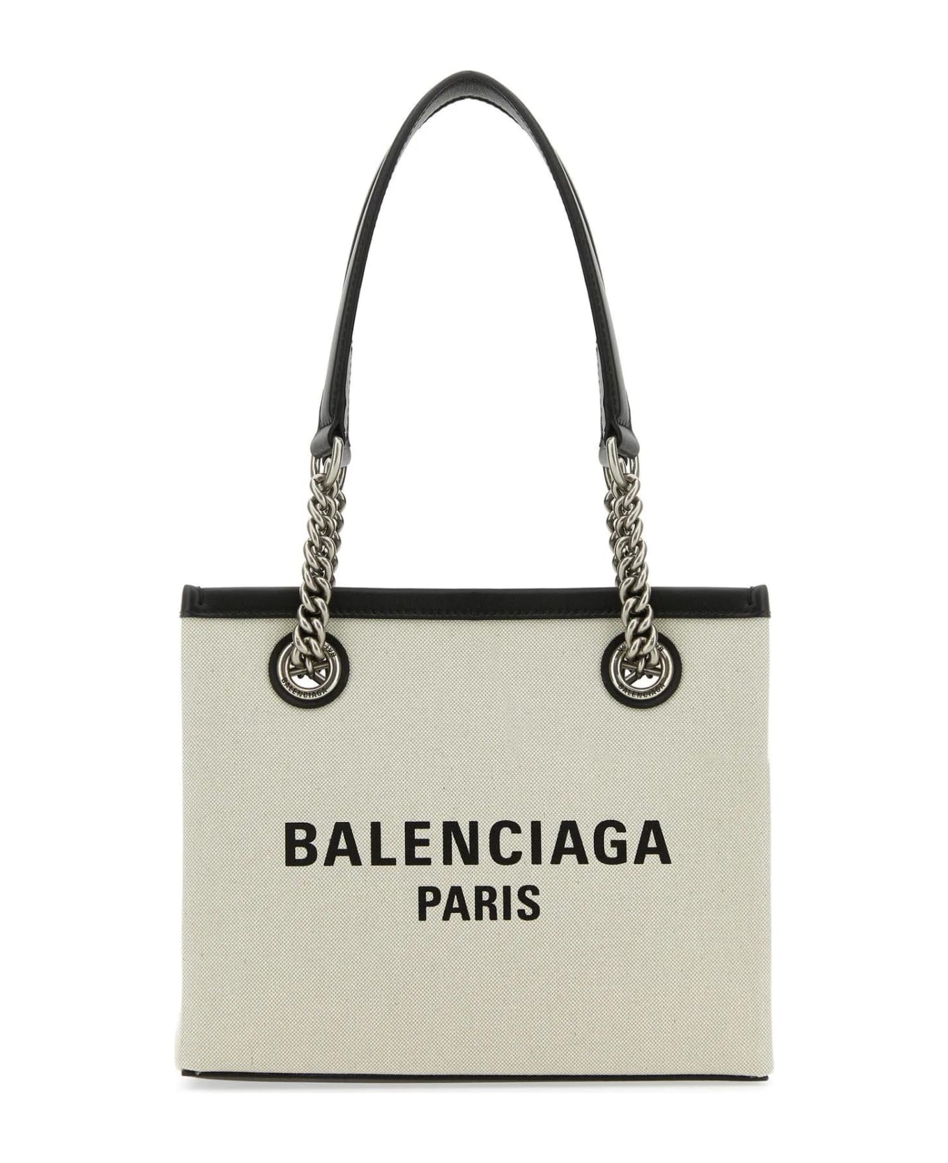 Balenciaga Ivory Canvas S Duty Free Shopping Bag - Beige