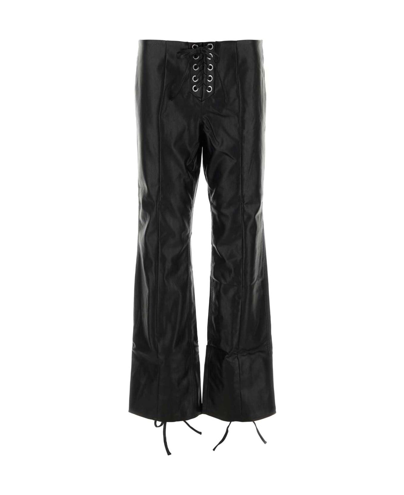 Rotate by Birger Christensen Black Synthetic Leather Pant - BLACK ボトムス
