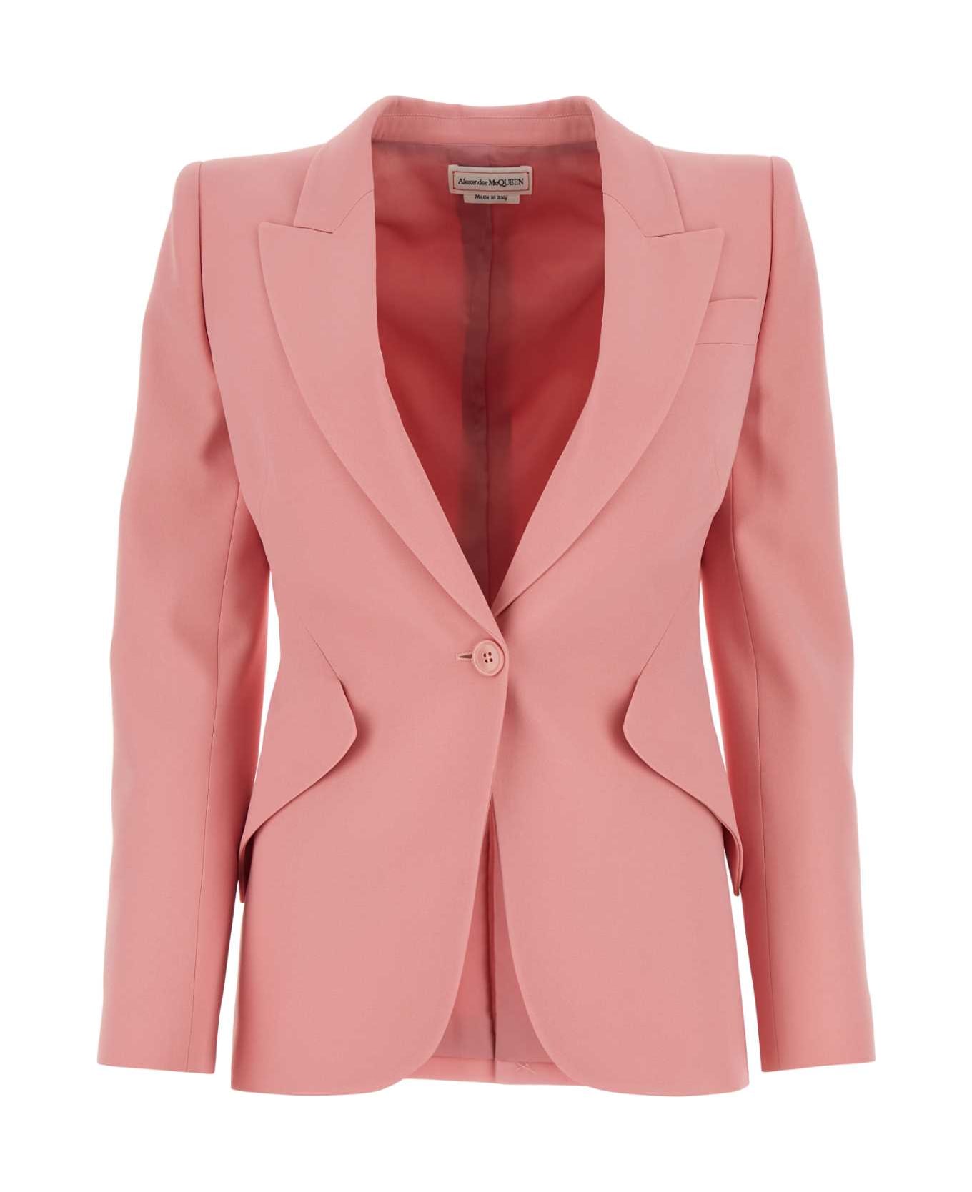 Alexander McQueen Pink Crepe Blazer - CHERRYBLOSSOMPINK