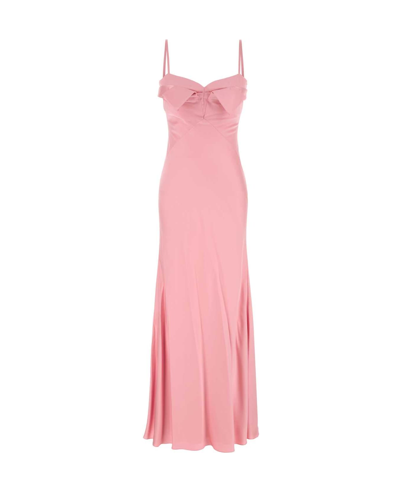 Alexander McQueen Pink Satin Long Dress - PALEPINK
