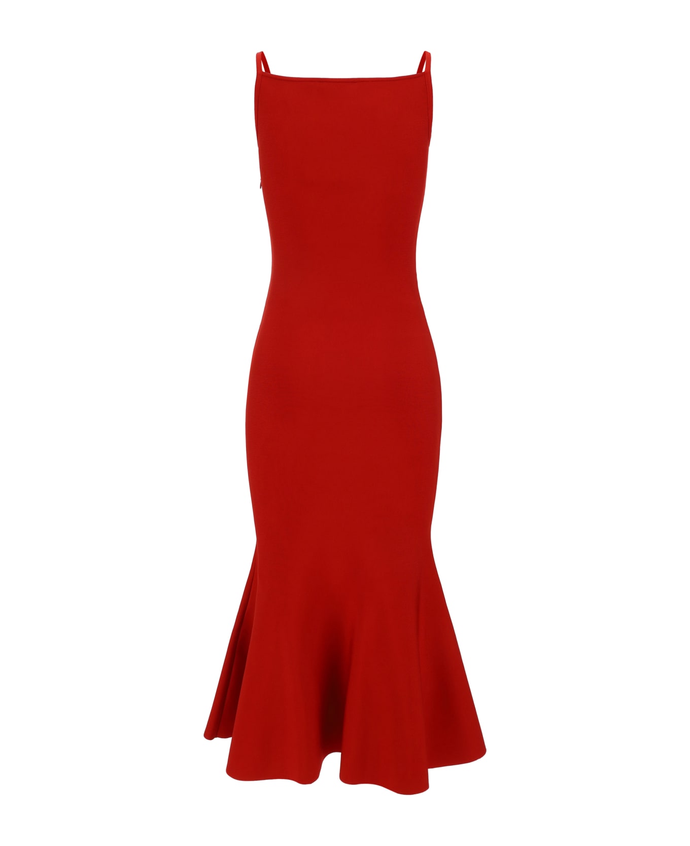 Alexander McQueen Flared Knit Dress - Lust Red