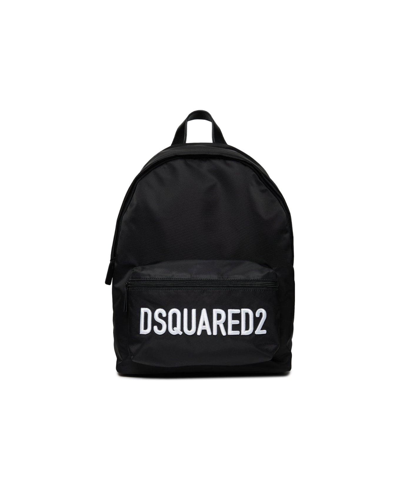 Dsquared2 Logo-embroidered Zipped Backpack - Black