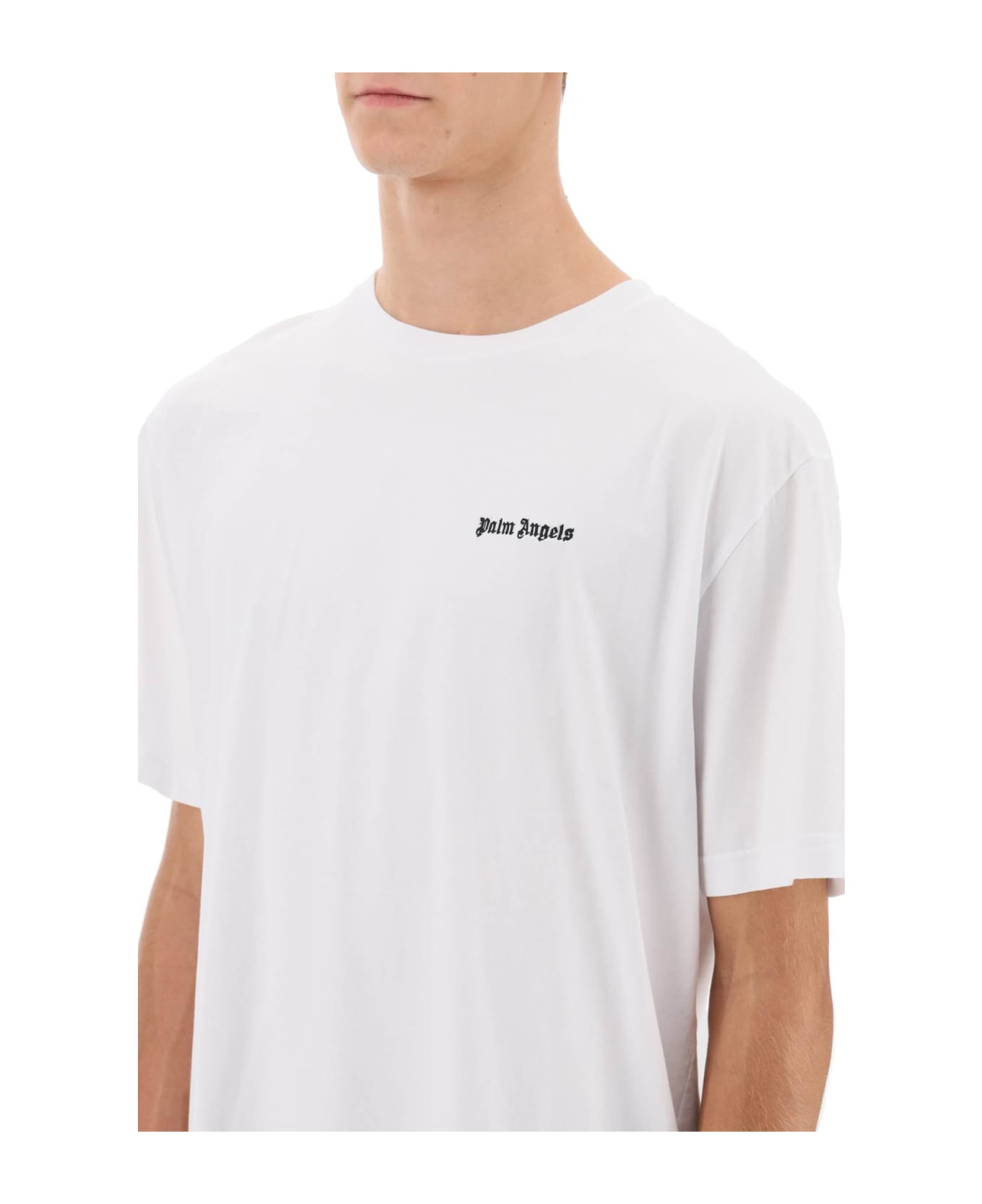 Palm Angels Embroidered Logo T-shirt - White シャツ