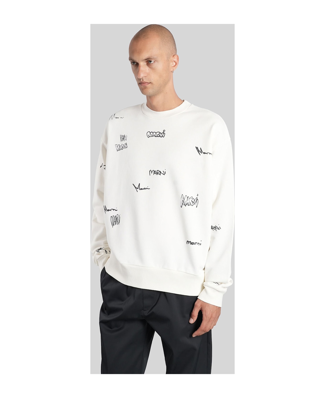 Marni Sweatshirt In White Cotton - white
