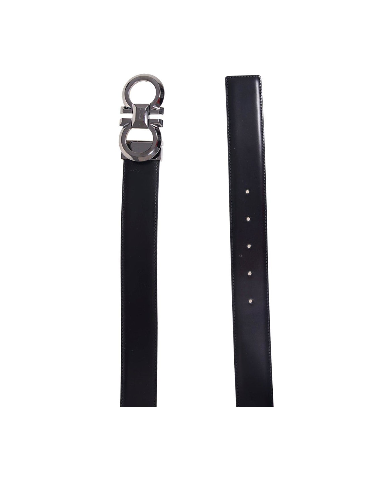 Ferragamo Reversible Buckle Belt - BLACK ベルト