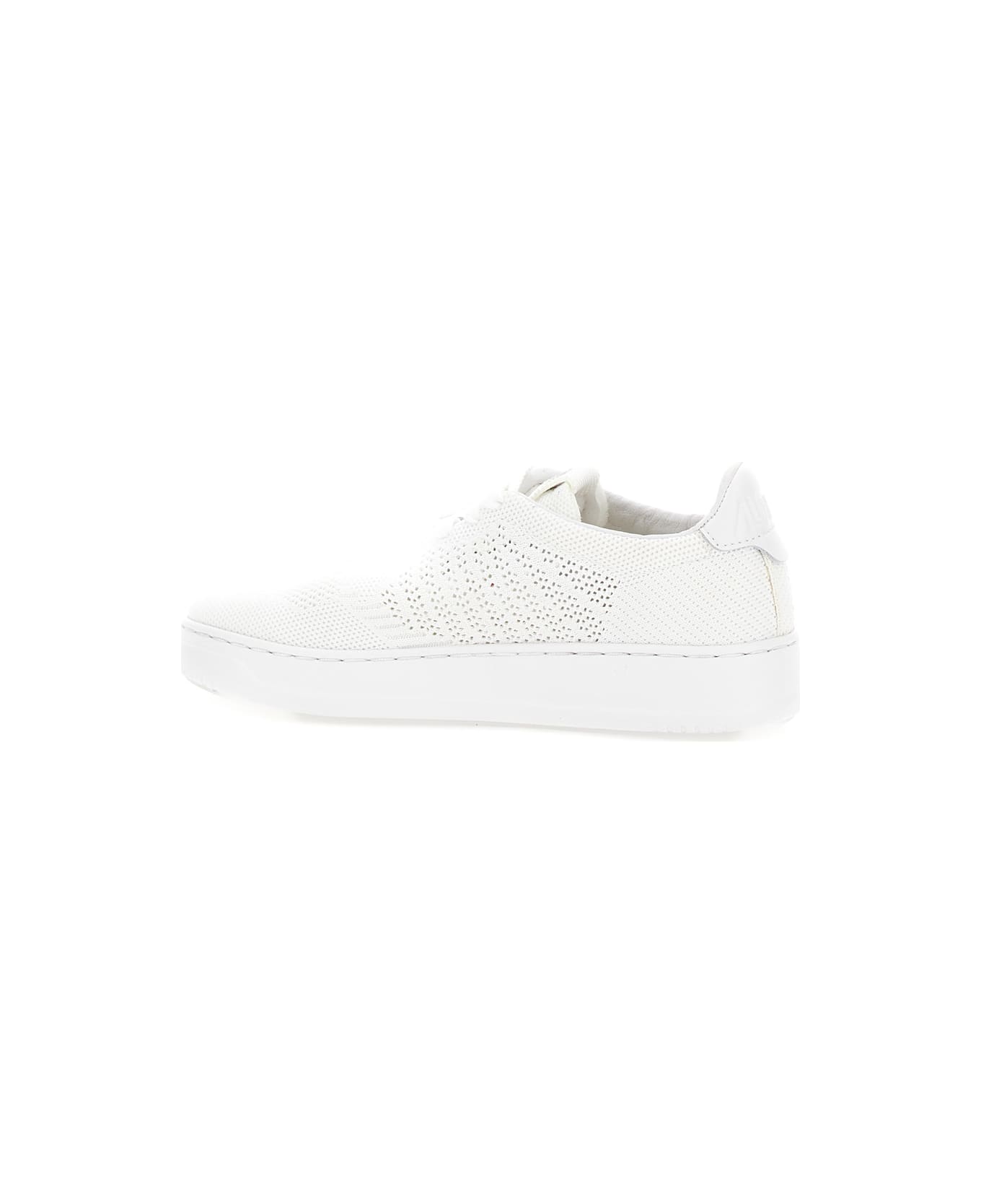 Autry 'medalist Easeknit' White Low Top Sneakers With Perforated Design In Knit Woman - White