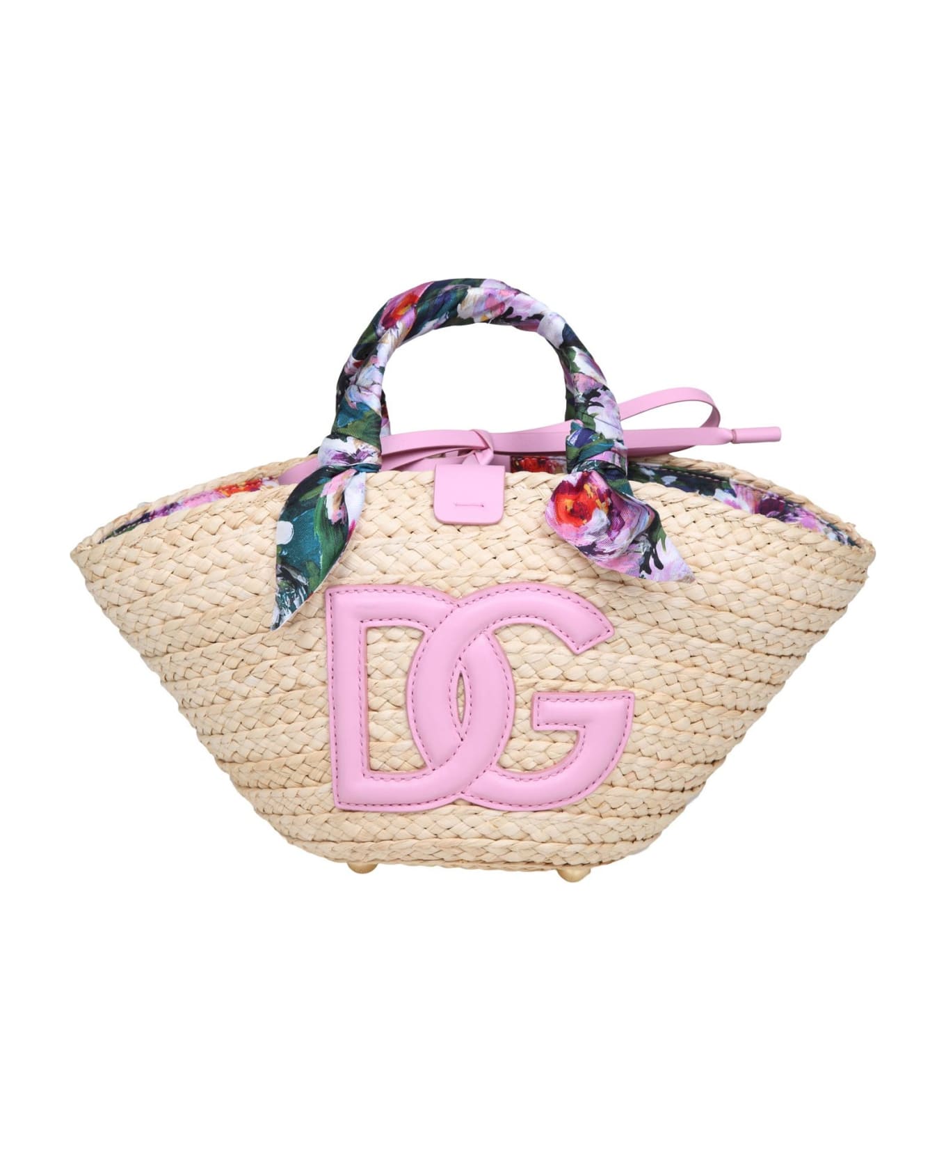 Dolce & Gabbana Kendra Raffia Shopping Bag With Logo - BLUE