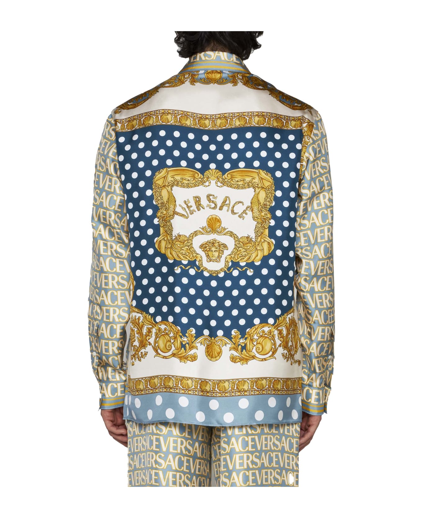 Versace Shirt In Silk Twill - Multicolor
