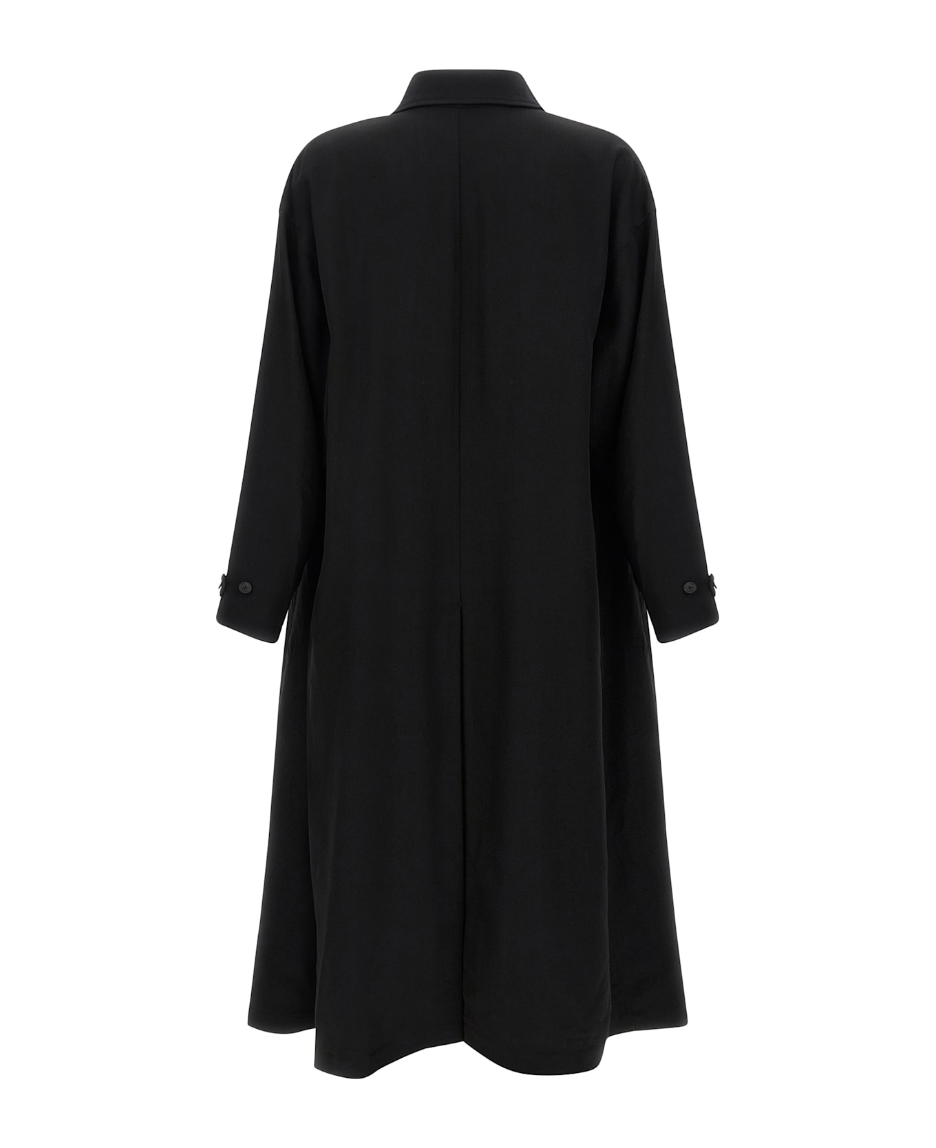 Yohji Yamamoto Light Wool Trench Coat - Black  