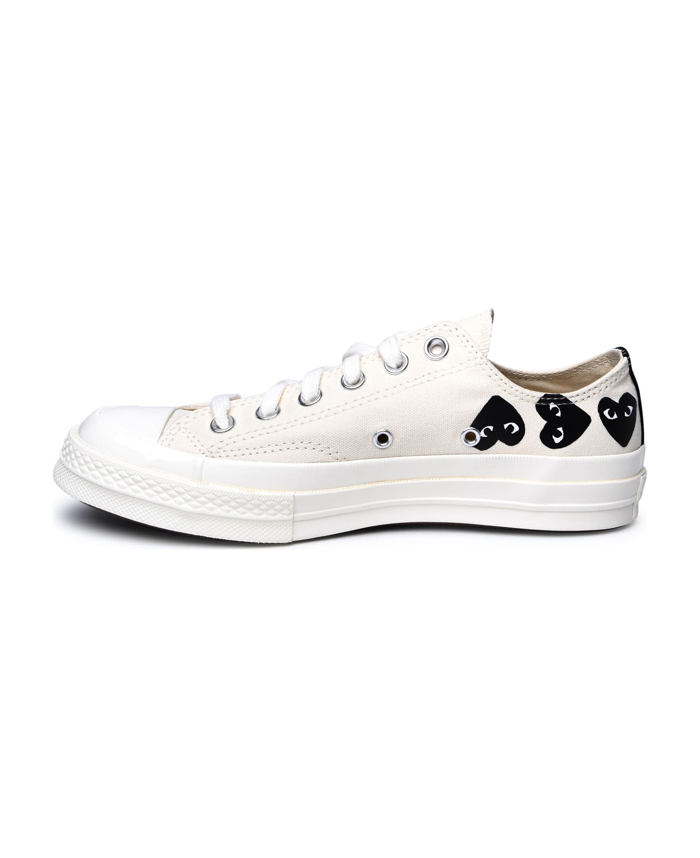 Comme des Garçons Play Ivory Fabric Sneakers - Ivory