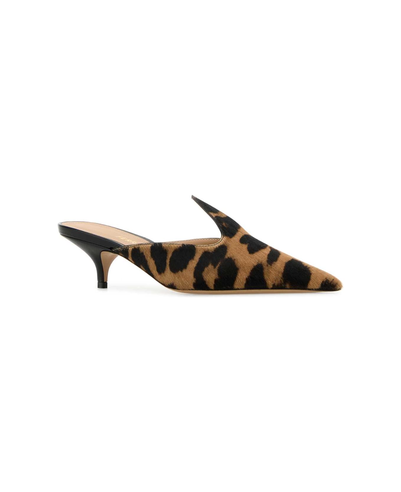 Ferragamo Printed Calf Hair Dorye Mules - TMOROBIS