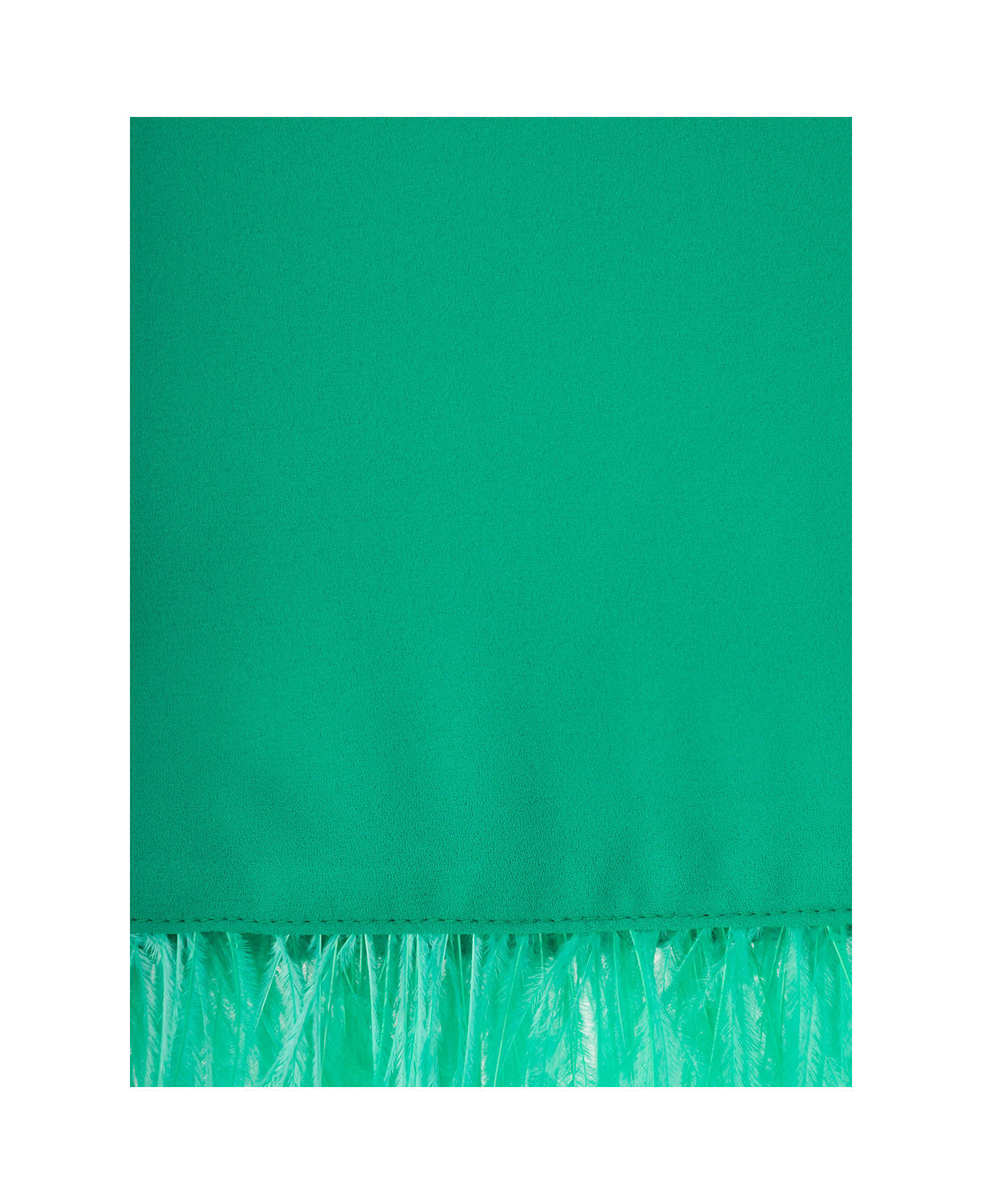 Liu-Jo Green Stole With Feathers Trim In Fabric Woman - Green