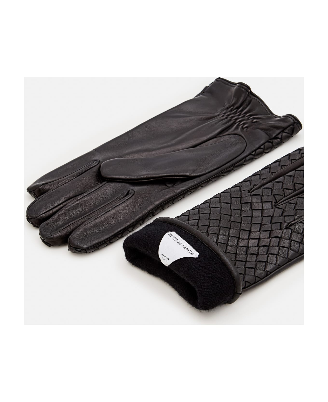 Bottega Veneta Intrecciato Leather Gloves - Black