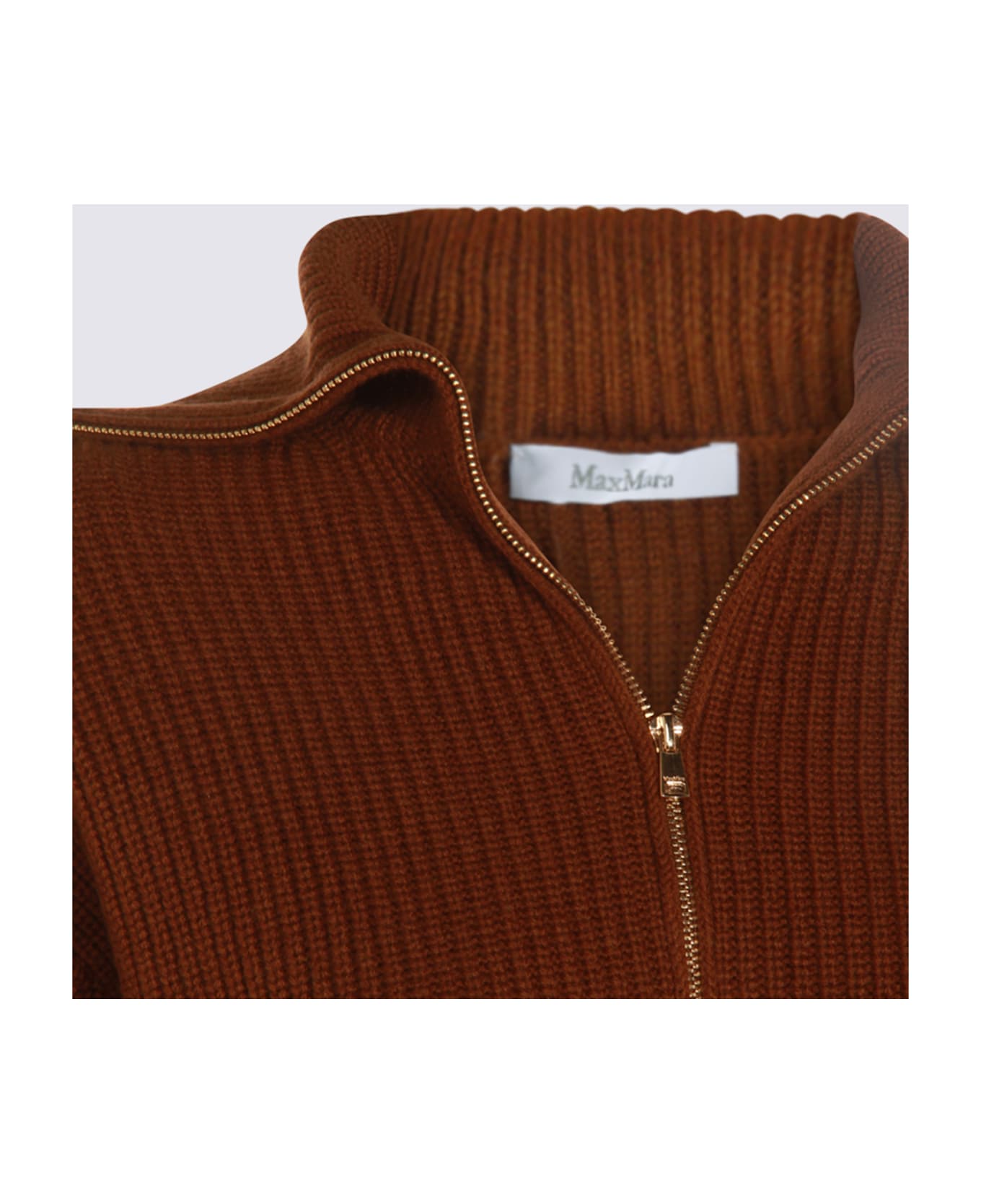 Max Mara Brown Wool Nadar Knitwear - Leather Brown