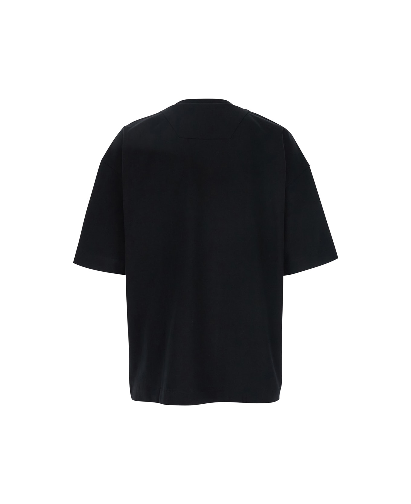 Juun.J Black T-shirt With Tone-on-tone Logo Embroidered On The Front In Cotton Man - Black