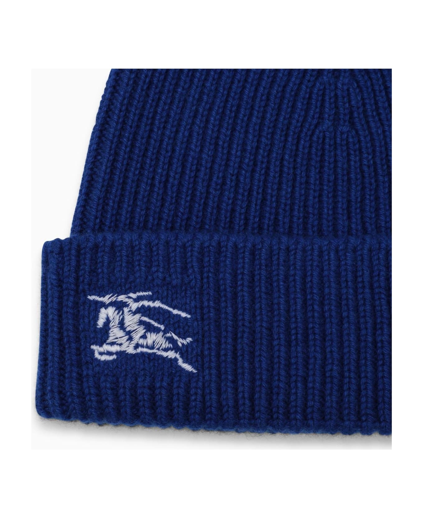 Burberry Blue Cashmere Cap With Logo - KNIGHT