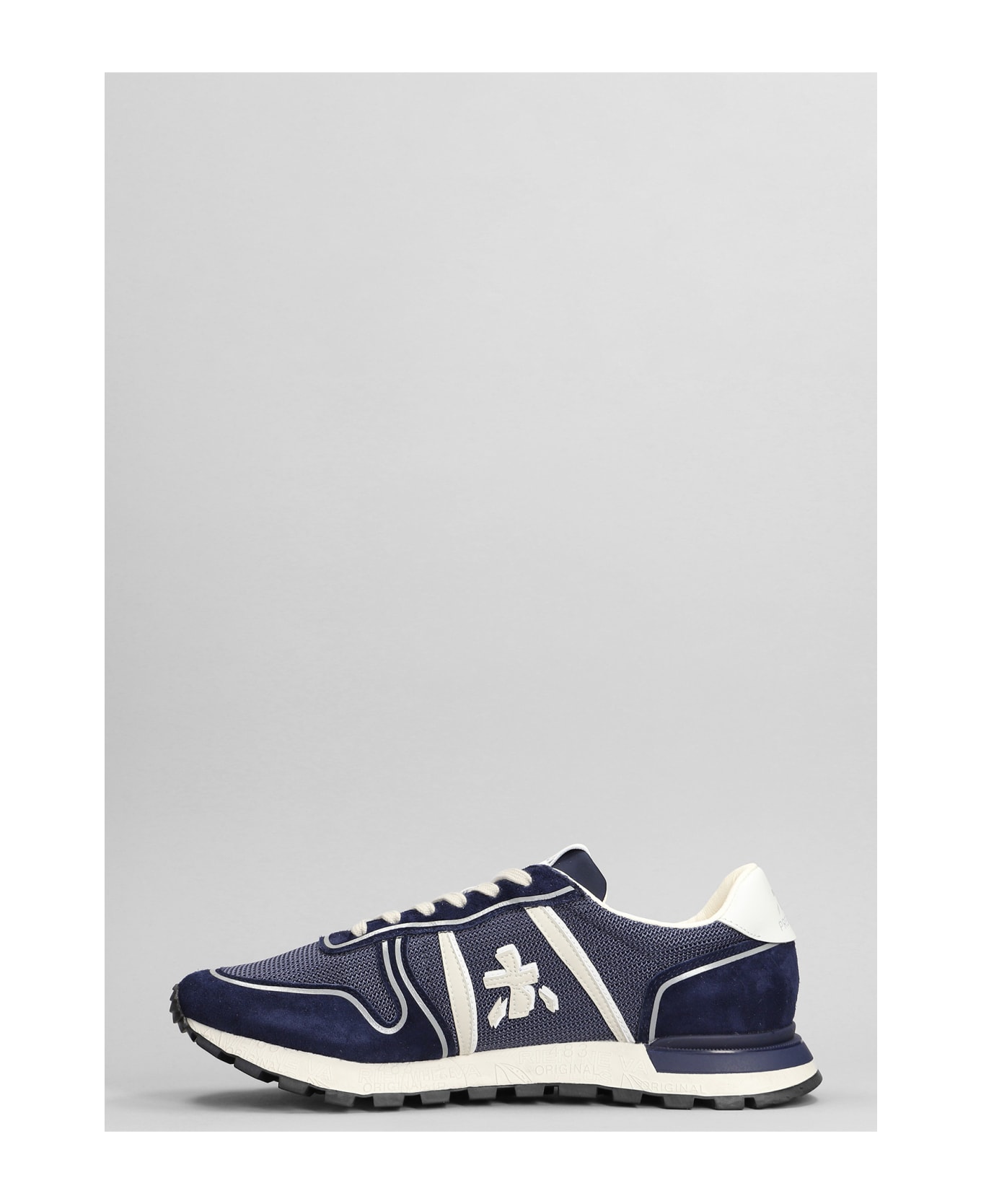 Premiata Ryan Sneakers In Blue Suede And Fabric - blue