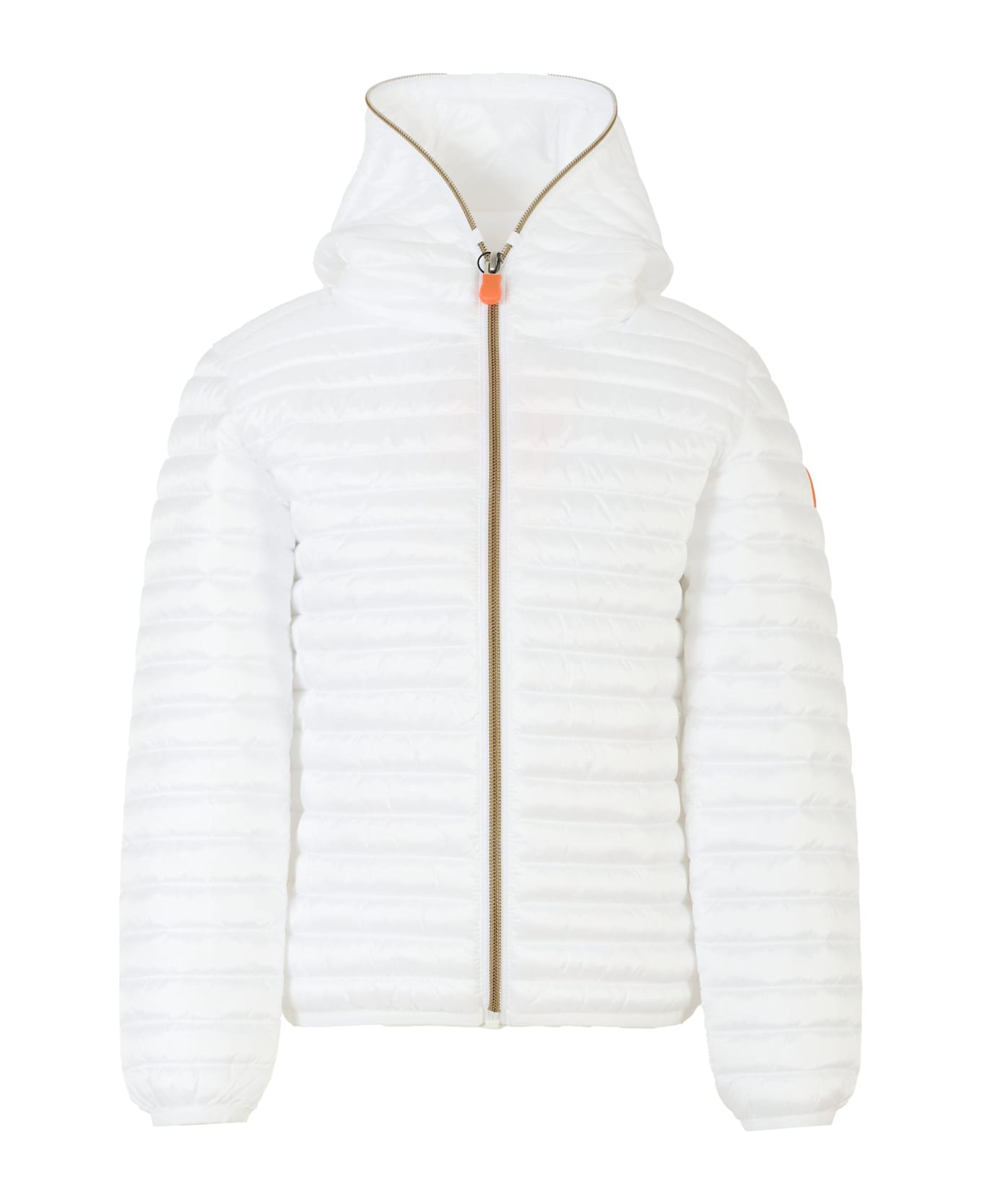 Save the Duck White Rosy Down Jacket For Kids With Logo - White