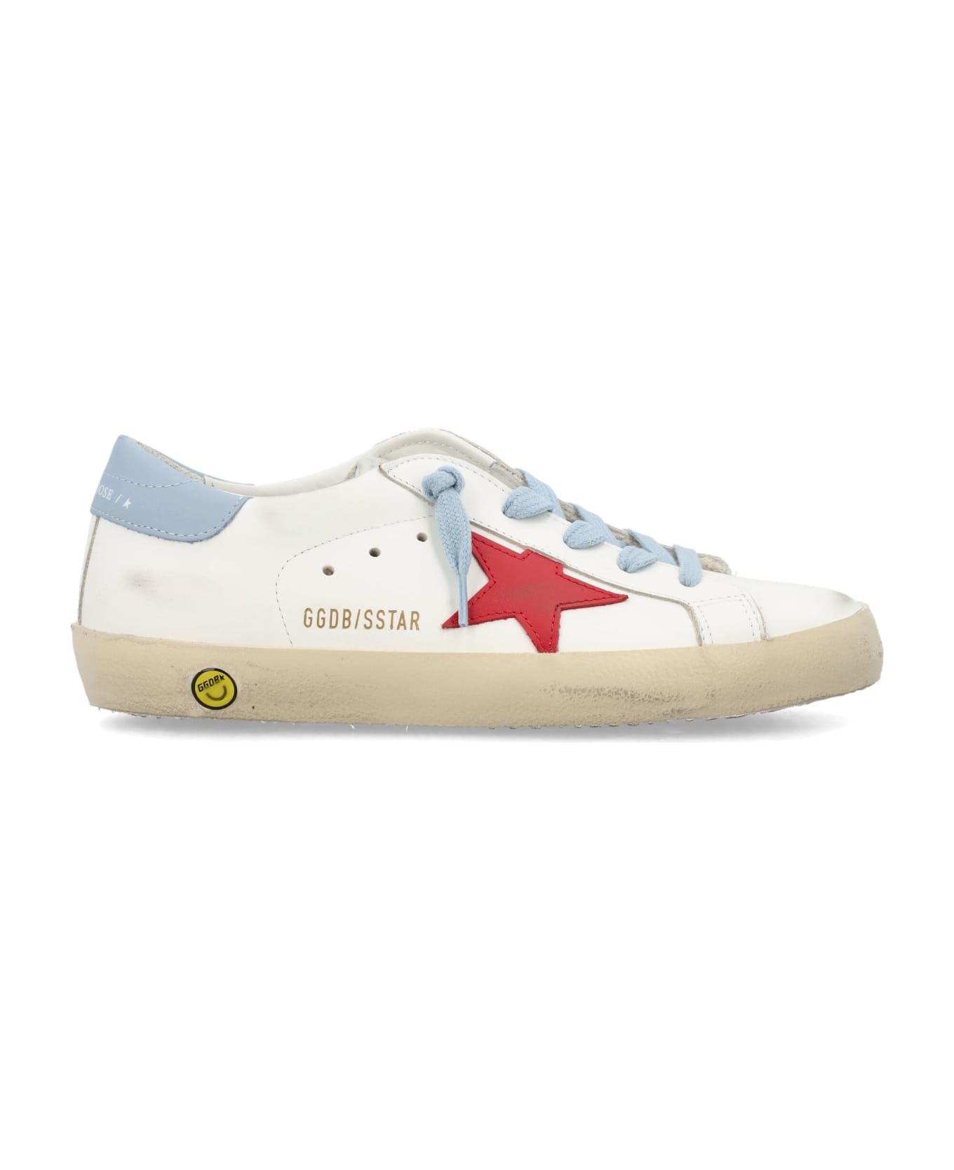 Golden Goose Super Star Sneakers - WHITE/RED/BLUE