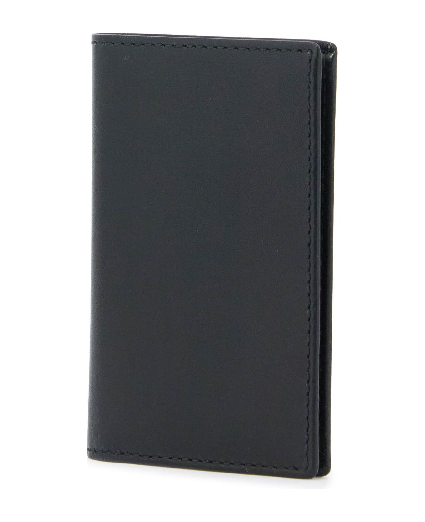 Comme des Garçons Wallet Leather Compact Wallet - BLACK (Black)