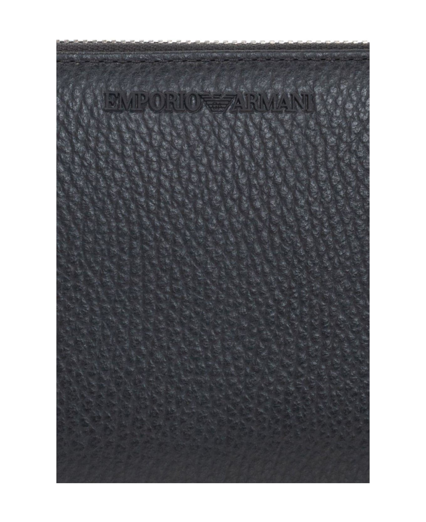 Emporio Armani Logo Lettering Zipped Wallet - Black 財布