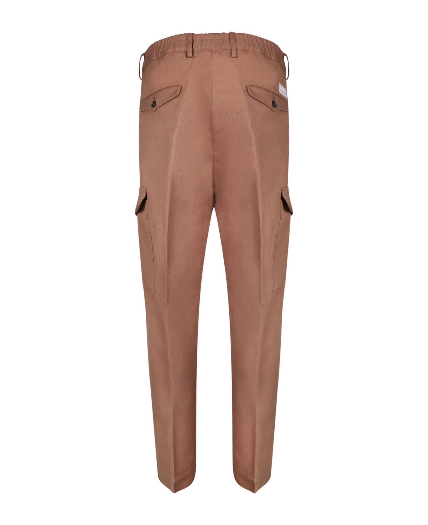 Nine in the Morning Brown Linen Cargo Trousers - Brown