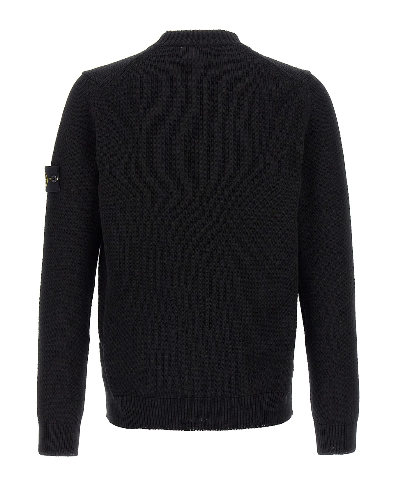 Stone Island Logo Badge Sweater - Black  