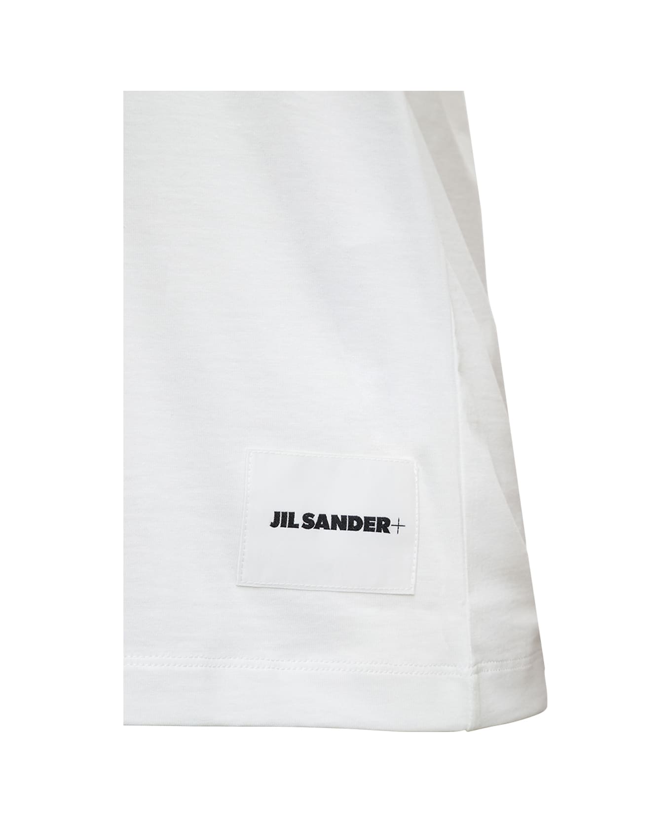 Jil Sander Set Of Three White Cotton T-shirts With Logo - White