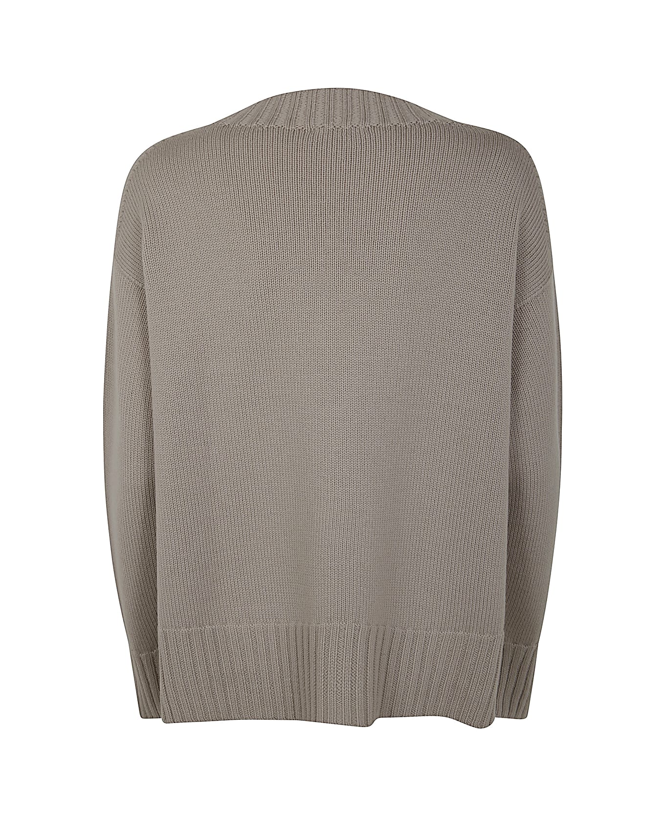 Drumohr Long Sleeves Crew Neck Oversized Sweater - Ash