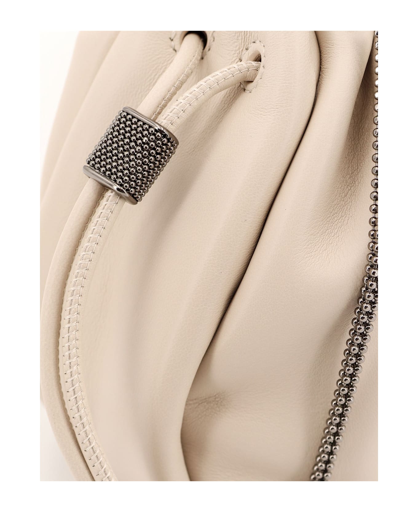 Brunello Cucinelli Bucket Mellow Shoulder Bag - White
