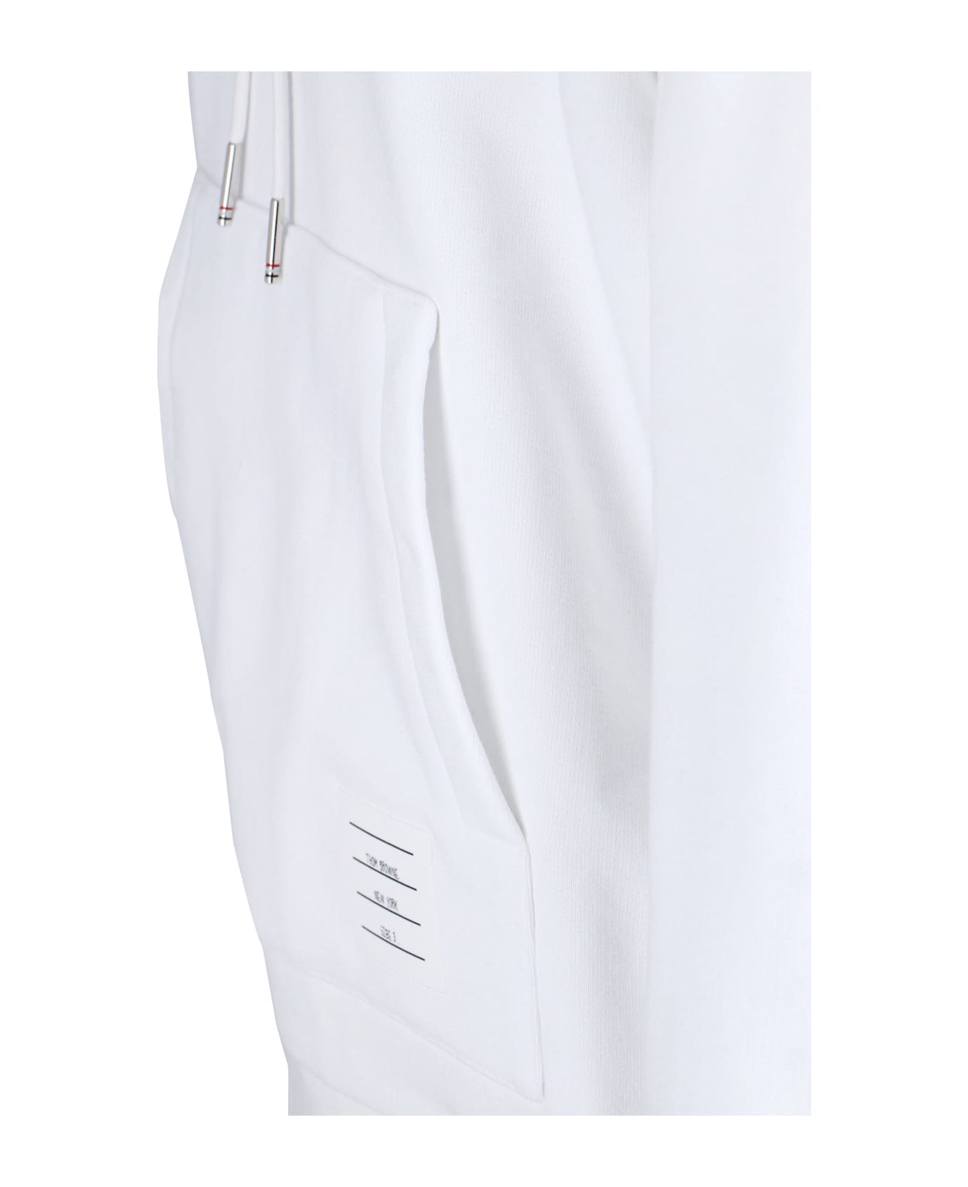 Thom Browne 
loopback Stripe
 Hoodie - White