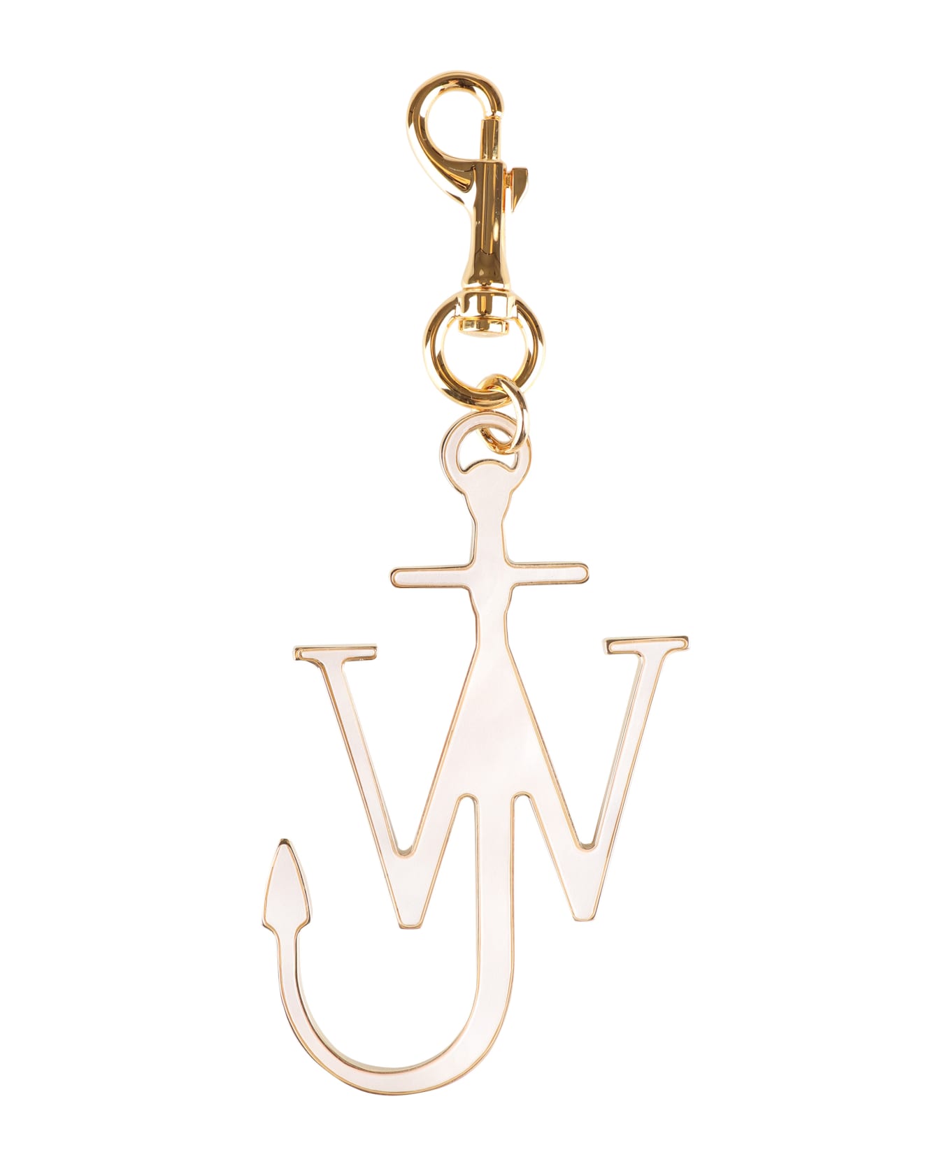 J.W. Anderson Gold Metal Anchor Key Ring - White