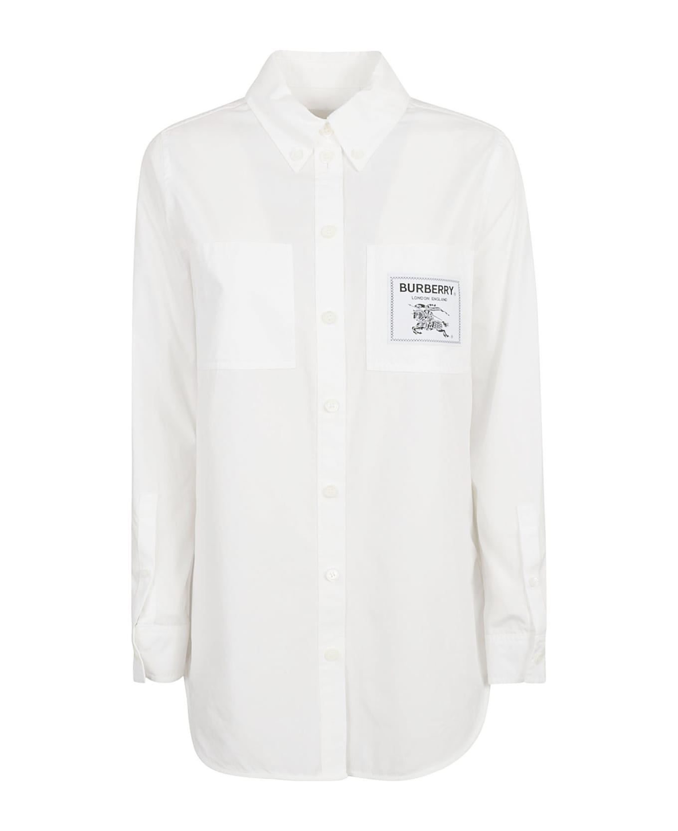Burberry Logo Print Patch Shirt - Optic White