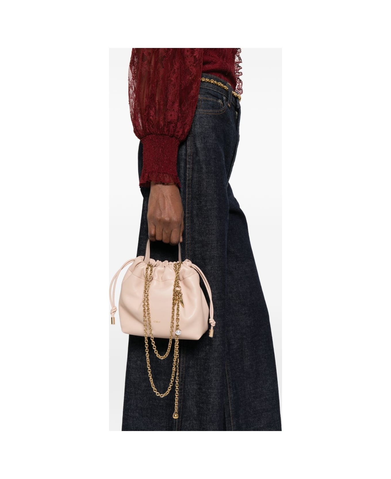 Chloé Icons Leather Bucket Bag - Pink