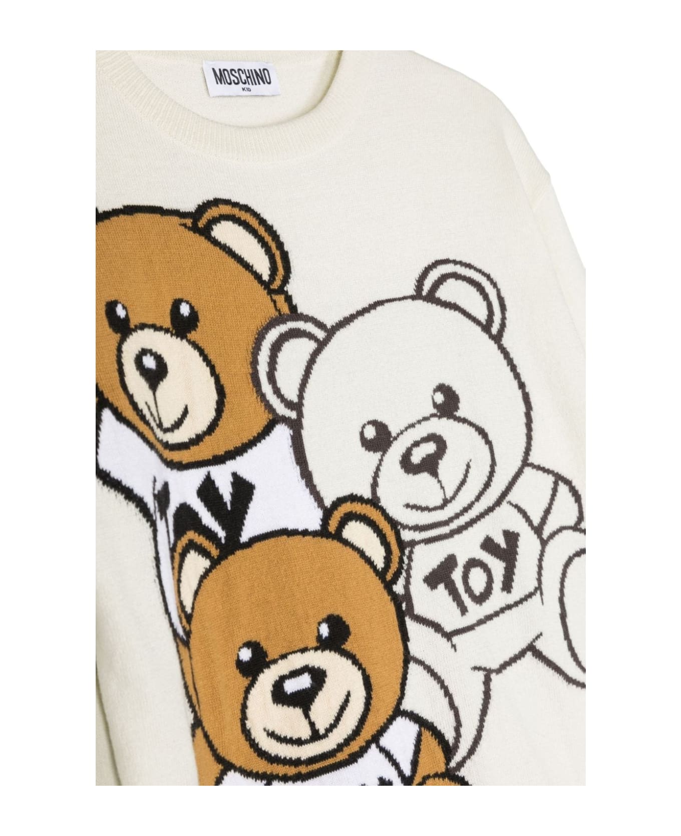 Moschino White Teddy Friends Sweater - Cloud ニットウェア＆スウェットシャツ