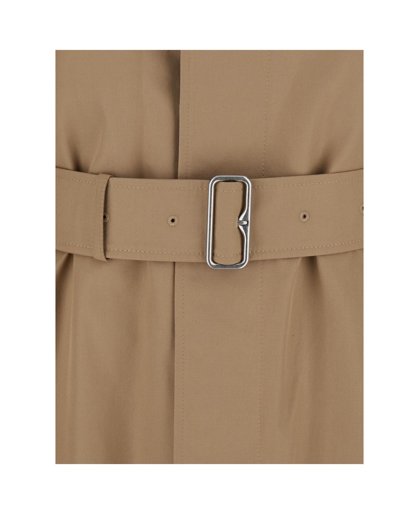 Burberry Beige Trench Coat With Pointed Collar In Cotton Woman - Beige