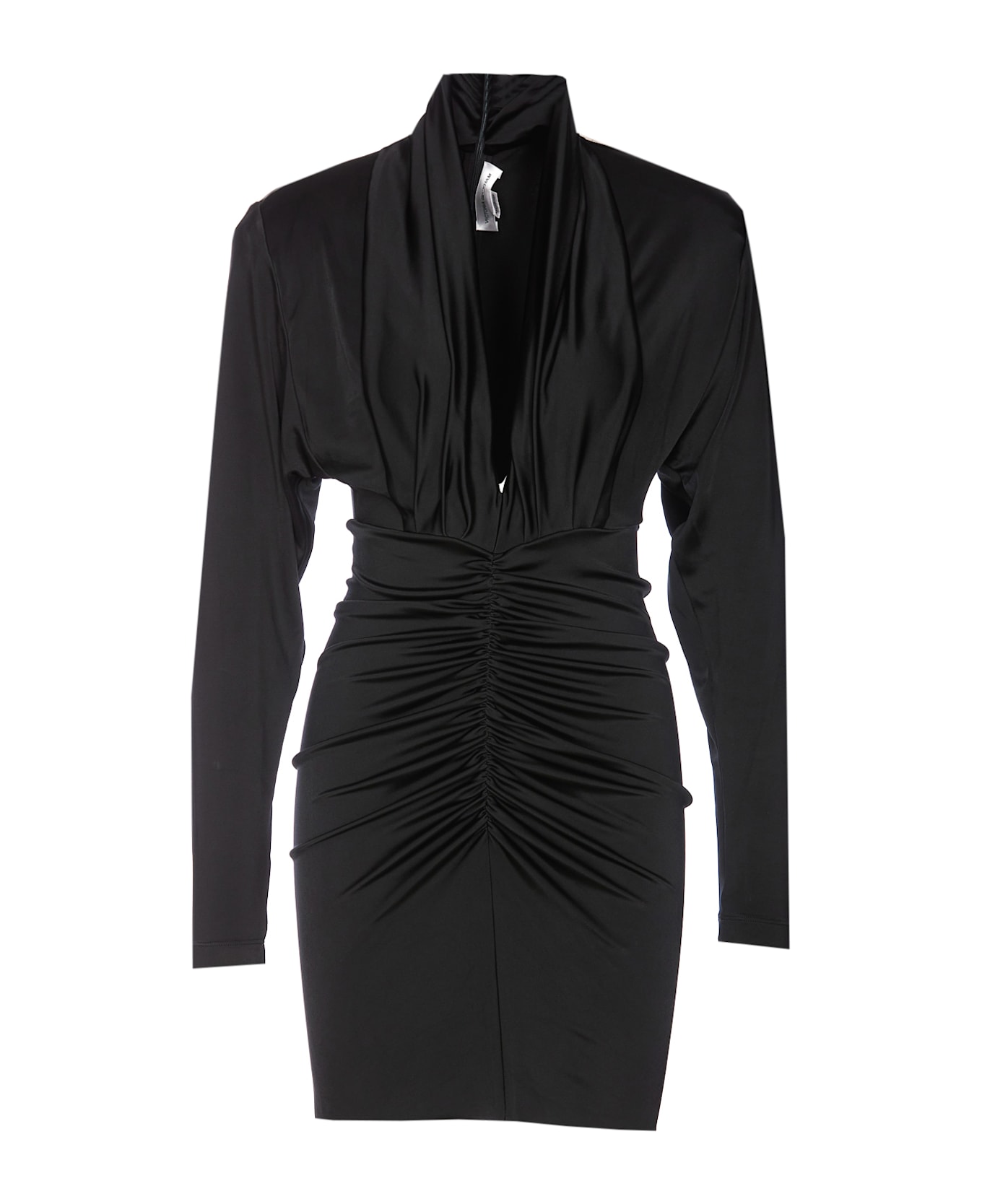 Victoria Beckham Long Sleeves Rouches Dress - Black