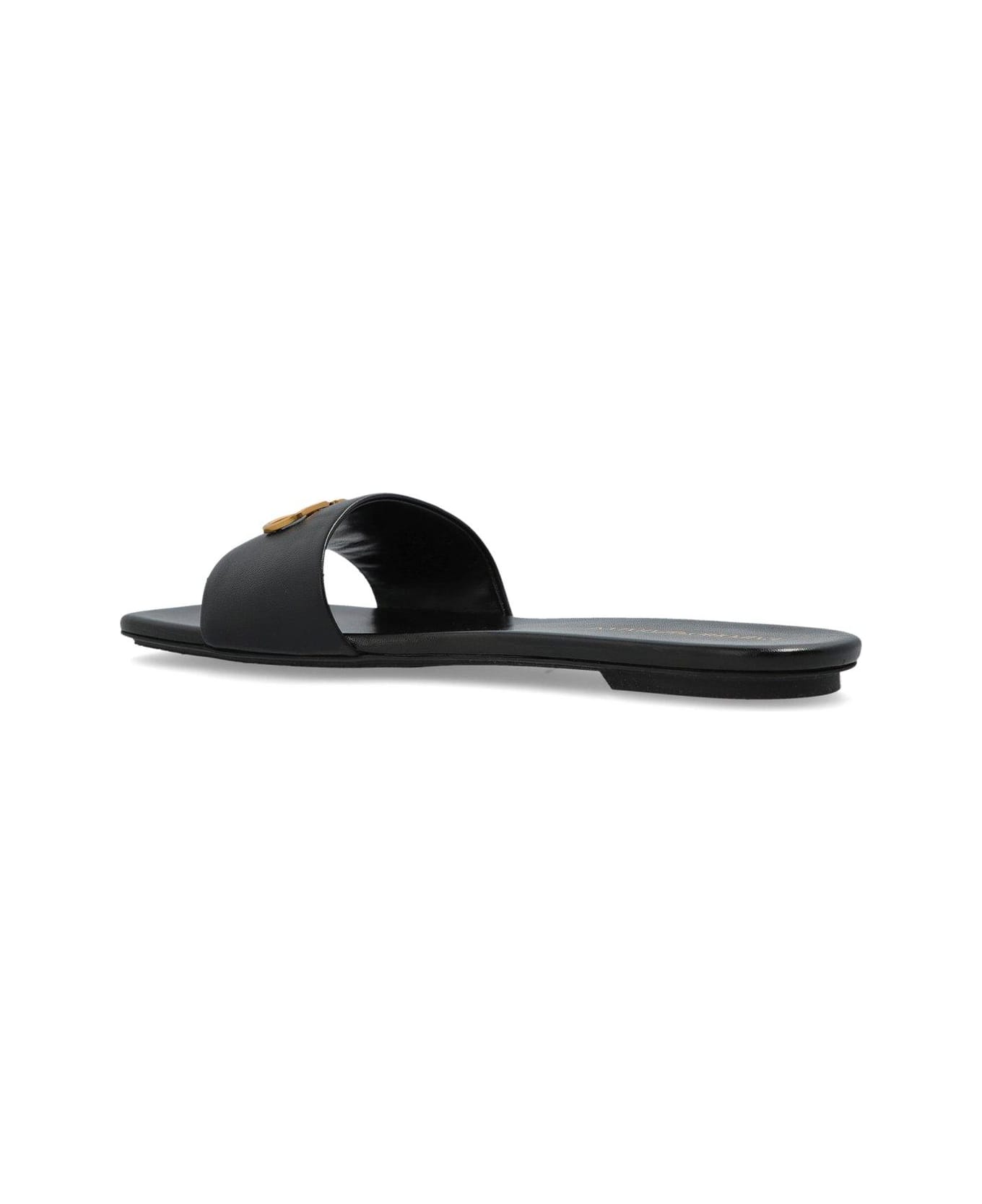 Emporio Armani Logo Plaque Sandals - Black