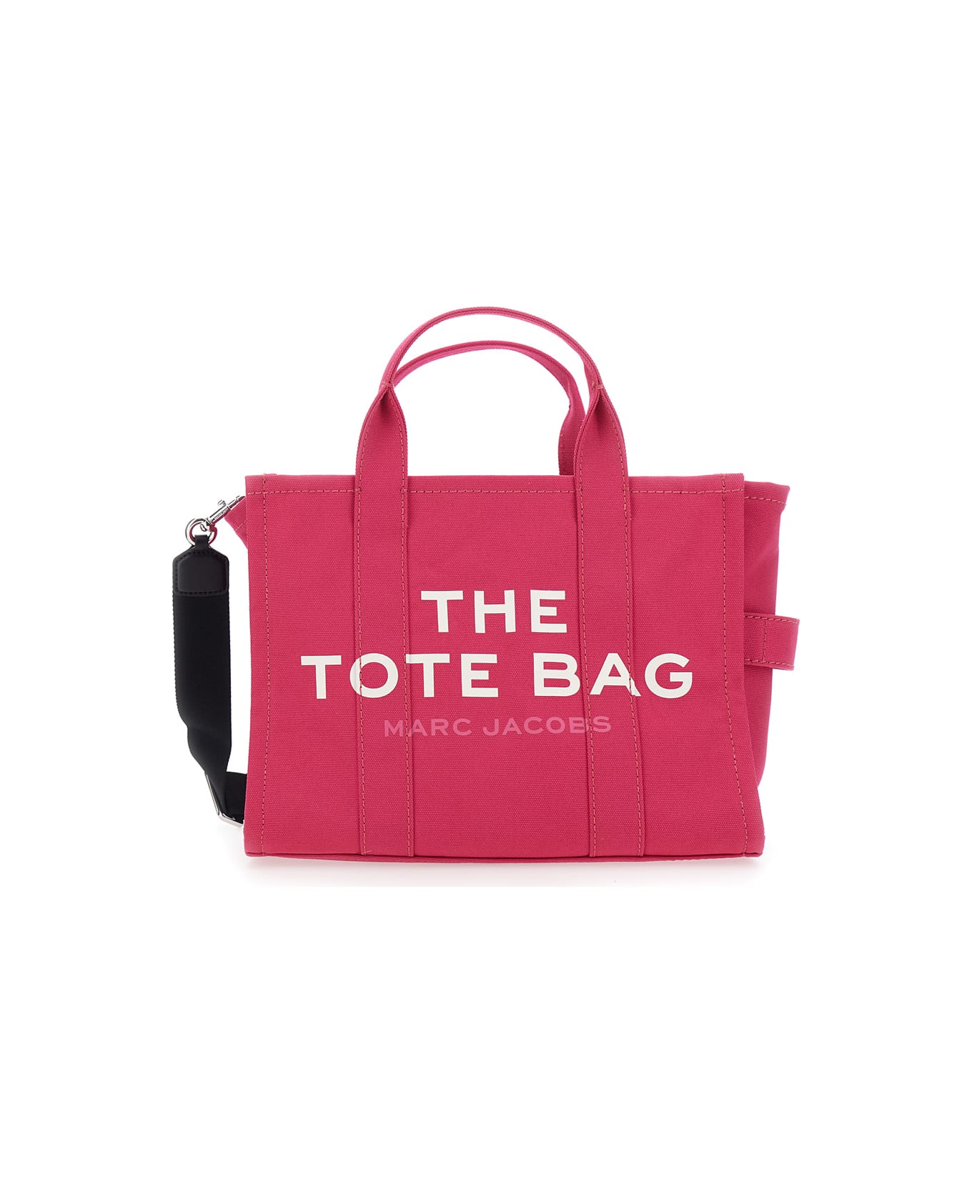 Marc Jacobs 'the Medium Tote' Pink Tote Bag With Contrasting Logo Lettering On The Front In Cotton Woman - Pink