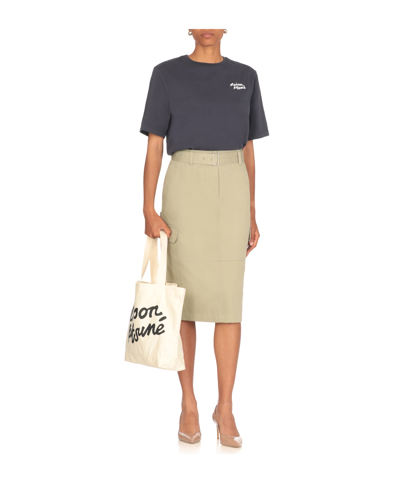 Maison Kitsuné Cotton Skirt - Green