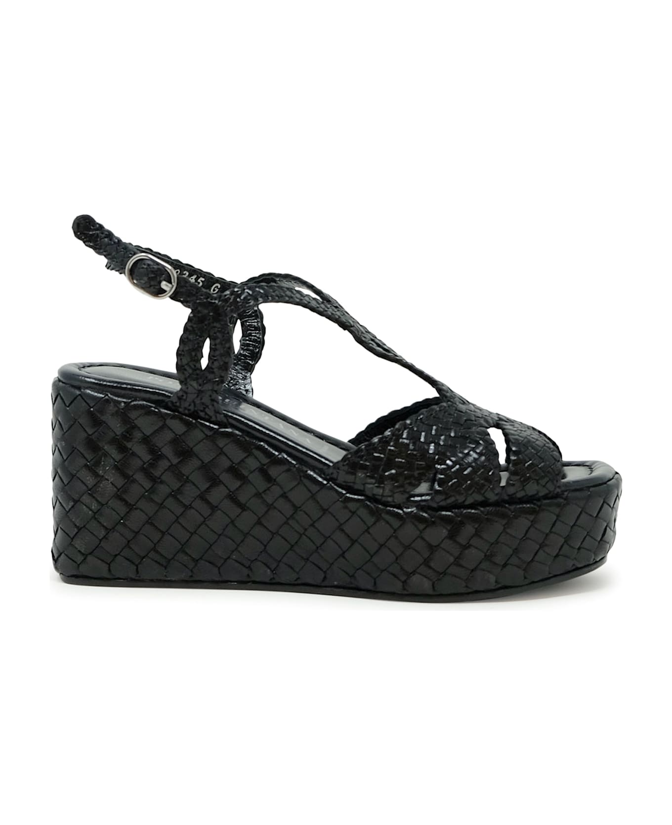 Pons Quintana Leather Ankara Sandals - BLACK