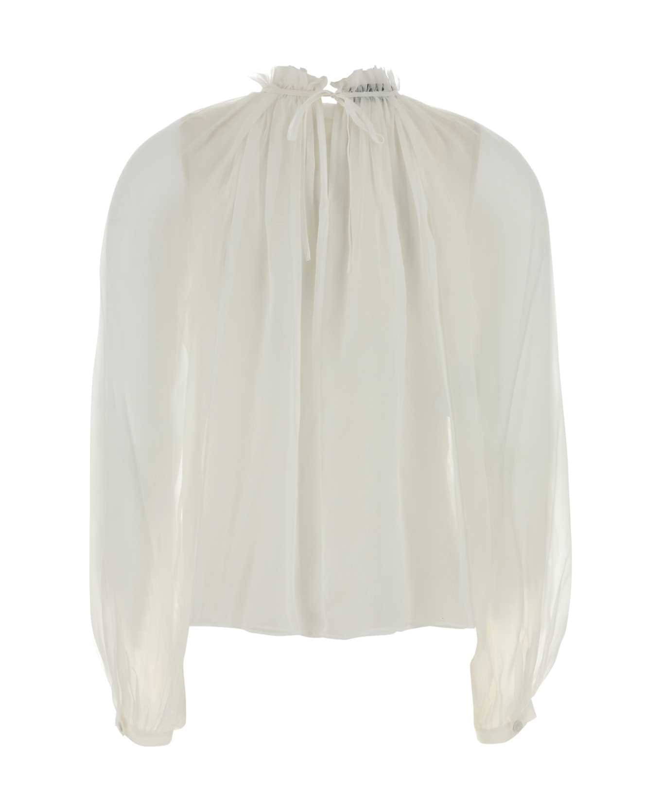Alberta Ferretti White Silk Blouse - BIANCO