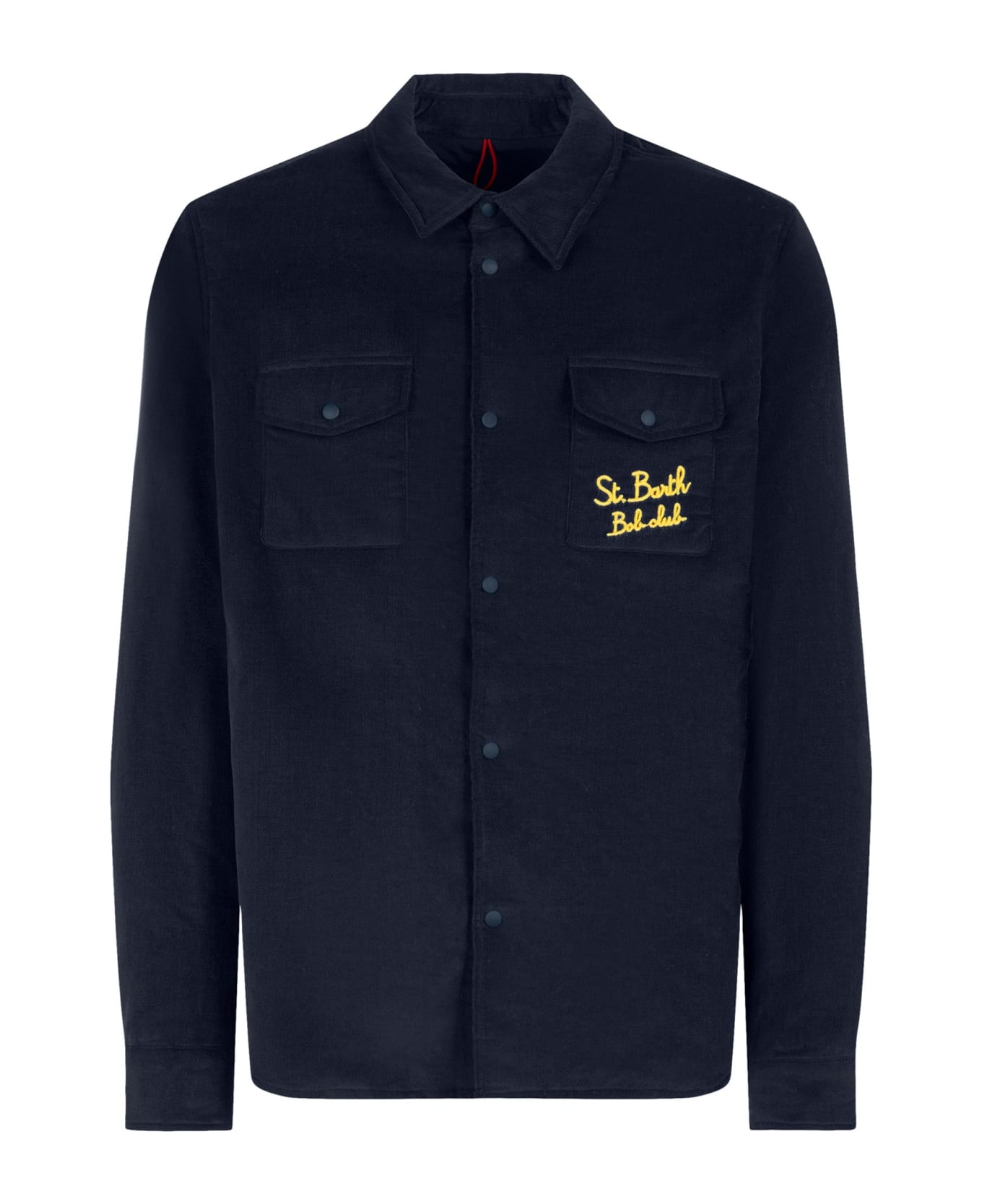 MC2 Saint Barth Overshirt With Pocket And St. Barth Bob Club Embroidery - BLUE