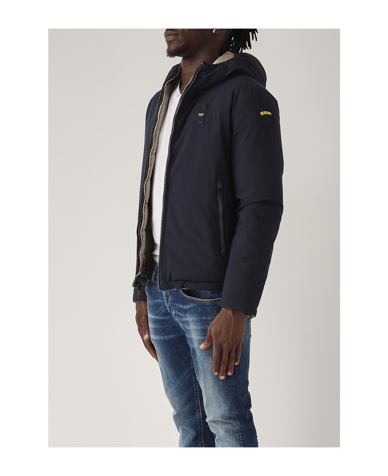 Blauer Giubbotto Uomo Ballard Interno Misto Piuma Jacket - NAVY